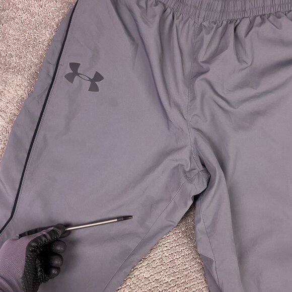 Under Armour Storm1 Loose Pants Men's Large Gray Water Resistant Woven Track Gym - Picture 5 of 16